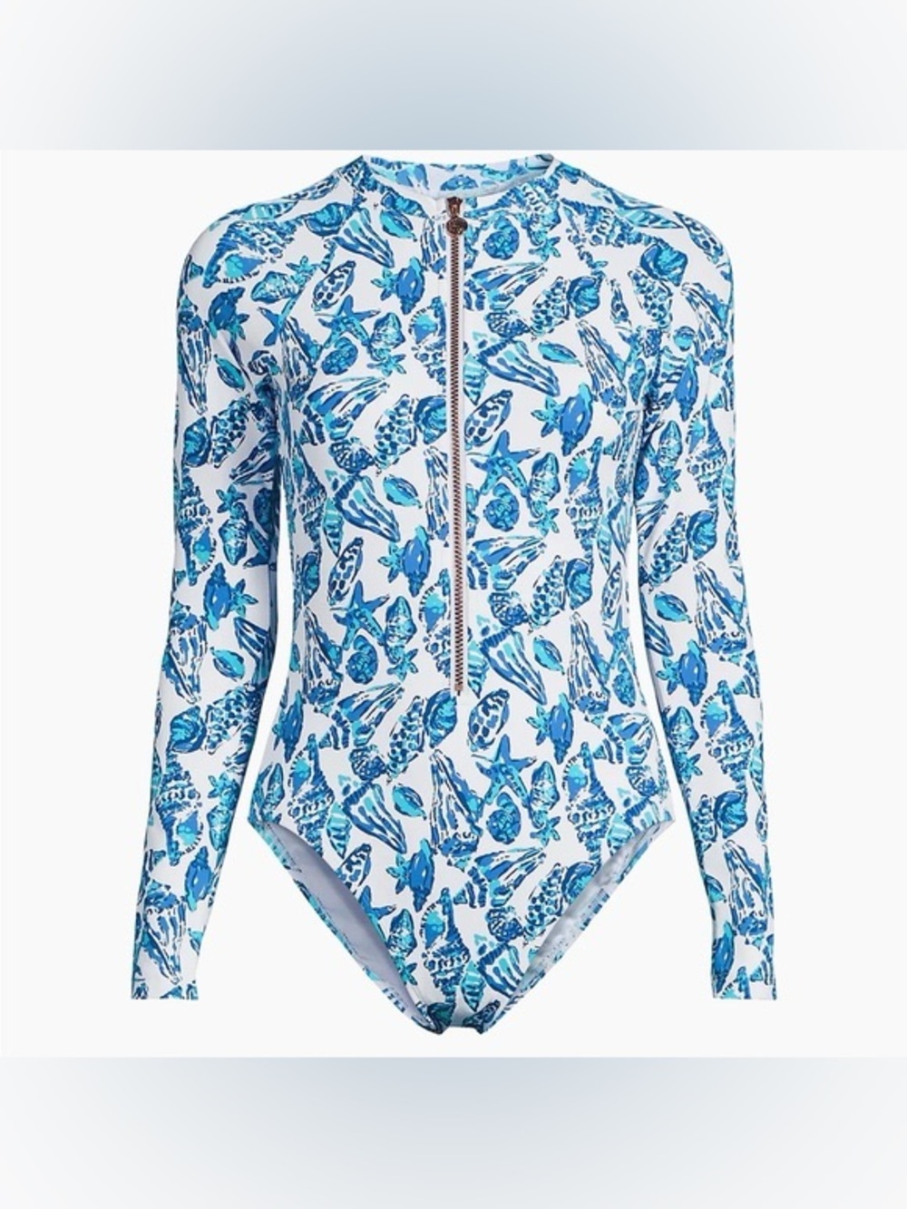 NWOT Lilly Pulitzer Randee rashguard swimsuit upf 50+ shell collector 14